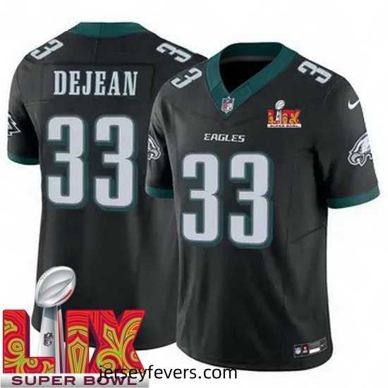 Philadelphia Eagles Cooper DeJean #33 Black 2024 2025 Super Bowl LIX F.U.S.E Stitched NFL Jersey