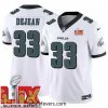 Philadelphia Eagles Cooper DeJean #33 White 2024 2025 Super Bowl LIX F.U.S.E Stitched NFL Jersey