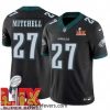 Philadelphia Eagles Quinyon Mitchell #27 Black 2024 2025 Super Bowl LIX F.U.S.E Stitched NFL Jersey