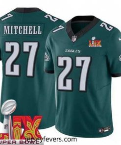 Philadelphia Eagles Quinyon Mitchell #27 Green 2024 2025 Super Bowl LIX F.U.S.E Stitched NFL Jersey