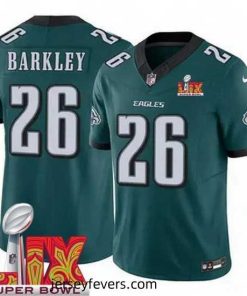 Philadelphia Eagles Saquon Barkley #26 Green 2024 2025 Super Bowl LIX F.U.S.E Stitched NFL Jersey