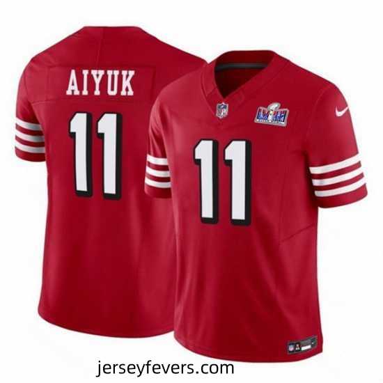 San Francisco 49ers 11 Brandon Aiyuk Red 2023 F.U.S.E Vapor Limited Throwback Stitched Football 2024 Super Bowl LVIII Jersey