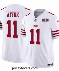 San Francisco 49ers 11 Brandon Aiyuk White 2023 F.U.S.E  Vapor Limited Stitched Football 2024 Super Bowl LVIII Jersey