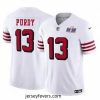 San Francisco 49ers 13 Brock Purdy 2023 F.U.S.E  New White Vapor Untouchable Limited Stitched Football 2024 Super Bowl LVIII Jersey