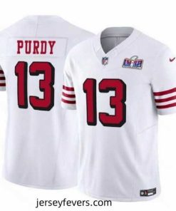 San Francisco 49ers 13 Brock Purdy 2023 F.U.S.E  New White Vapor Untouchable Limited Stitched Football 2024 Super Bowl LVIII Jersey