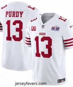 San Francisco 49ers 13 Brock Purdy White 2023 F.U.S.E  With  Vapor Untouchable Limited Stitched Football 2024 Super Bowl LVIII Jersey