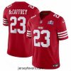 San Francisco 49ers 23 Christian McCaffrey Red 2023 F.U.S.E  Vapor Untouchable Limited Stitched Football 2024 Super Bowl LVIII Jersey