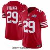 San Francisco 49ers 29 Talanoa Hufanga Red 2023 F.U.S.E  With John Madden Patch Vapor Limited Stitched Football 2024 Super Bowl LVIII Jersey