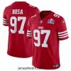 San Francisco 49ers 97 Nick Bosa Red 2023 F.U.S.E  Vapor Untouchable Limited Stitched Football 2024 Super Bowl LVIII Jersey