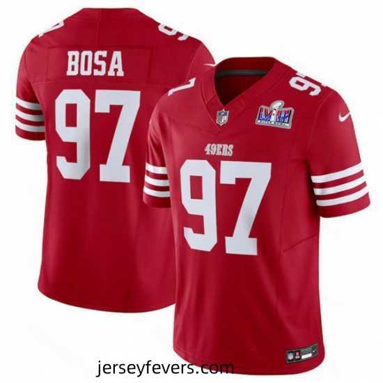 San Francisco 49ers 97 Nick Bosa Red 2023 F.U.S.E Vapor Untouchable Limited Stitched Football 2024 Super Bowl LVIII Jersey