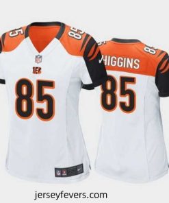 tee higgins cincinnati bengals white game jersey
